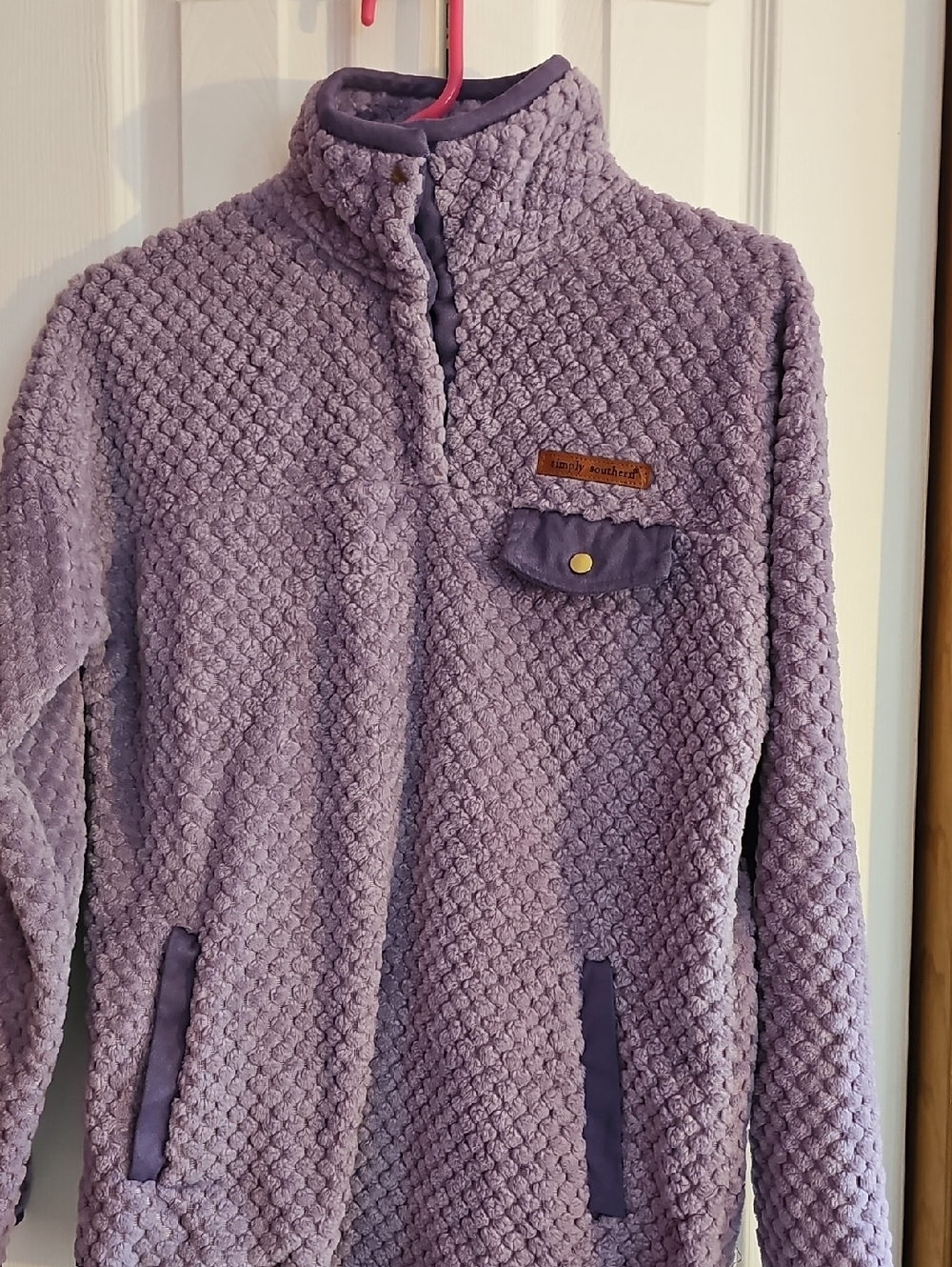 Simply Southern Lavender Sherpa Pullover Jacket